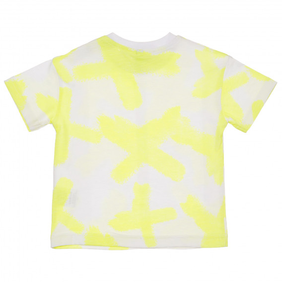 Памучна тениска с графичен принт за бебе, бяла Idexe 239684 4