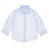 Памучна риза с фигурален принт за бебе, синя Idexe 239752 