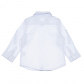 Памучна риза с фигурален принт за бебе, синя Idexe 239755 4