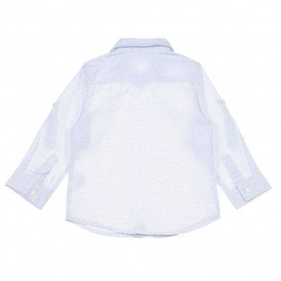Памучна риза с фигурален принт за бебе, синя Idexe 239755 4
