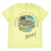 Тениска с щампа на крокодил за бебе, жълта Idexe 239784 
