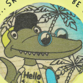 Тениска с щампа на крокодил за бебе, жълта Idexe 239785 2