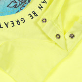 Тениска с щампа на крокодил за бебе, жълта Idexe 239787 3