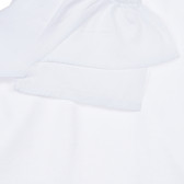 Памучна тениска с къдрички, бяла Idexe 239793 2