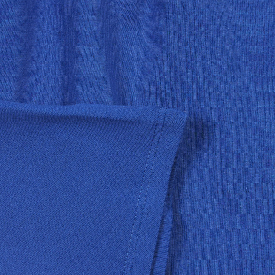 Памучна  тениска с къдрички, синя Idexe 239799 3