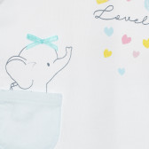 Памучна тениска Lovely за бебе, бяла Idexe 239877 4