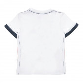 Памучна тениска с морски мотиви за бебе, бяла Idexe 239879 2