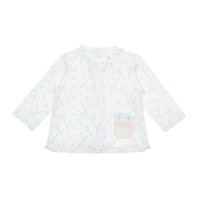 Памучна блуза за бебе с декорация сърце, многоцветна  239882