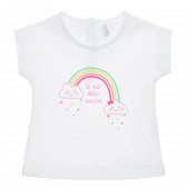 Памучна тениска Rainbow за бебе, бяла Idexe 239886 