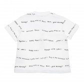 Памучна тениска с надписи за бебе, бяла Idexe 239891 2