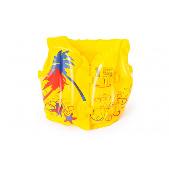 Детска надуваема спасителна жилетка Tropical Swim Vest, 41 х 30 х 13 см, оранжева с палми Bestway 240116 2