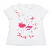 Памучна блуза с надпис Flowery Party за бебе, многоцветна Idexe 240195 