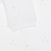 Памучен гащеризон за бебе в бяло и розово Idexe 240220 2