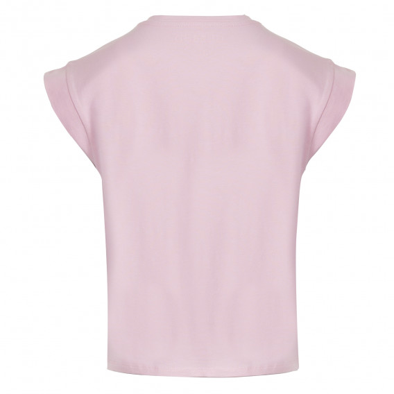 Памучна тениска с логото на бранда с камъчета, розова Guess 240253 3