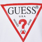 Суитшърт с логото на бранда, бял Guess 240268 2