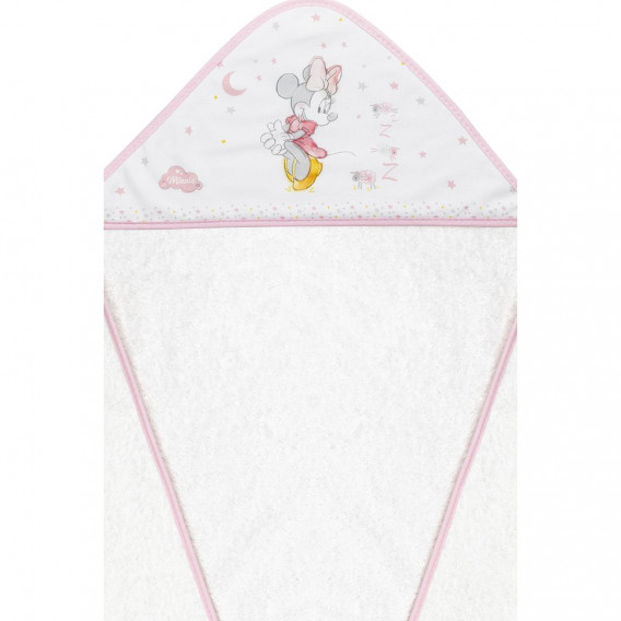 Бебешка хавлия за баня MINNIE, 100 х 100 см, бяло и розово Minnie Mouse 240679 3