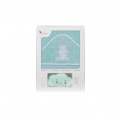 Бебешка хавлия за баня UNICORNIO в комплект с лампа Облаче, 100 х 100 см, зелено Inter Baby 240689 
