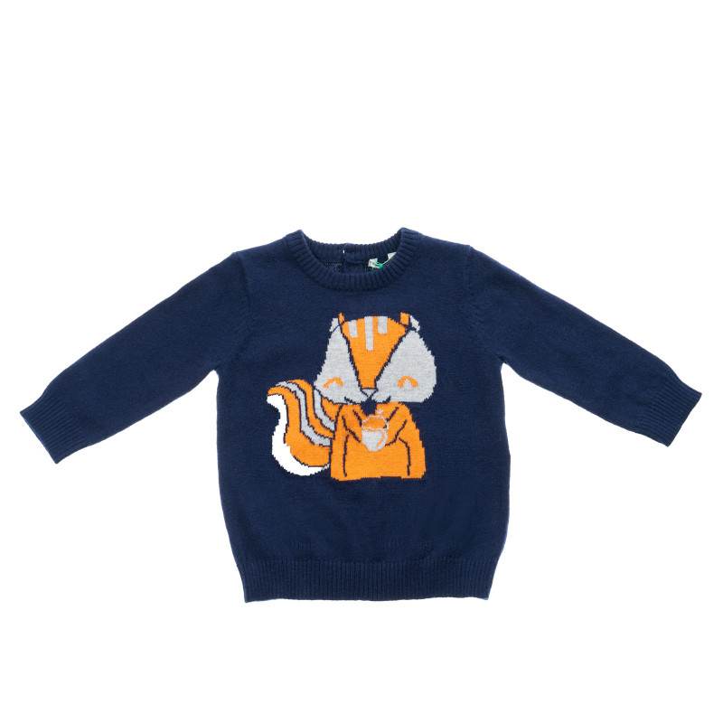 Пуловер за момче контрастна вплетена бродерия на Катеричка  24073