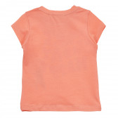 Тениска с щампа на сладолед и надписи, оранжева Acar 240892 2