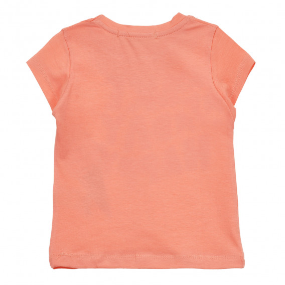 Тениска с щампа на сладолед и надписи, оранжева Acar 240892 2