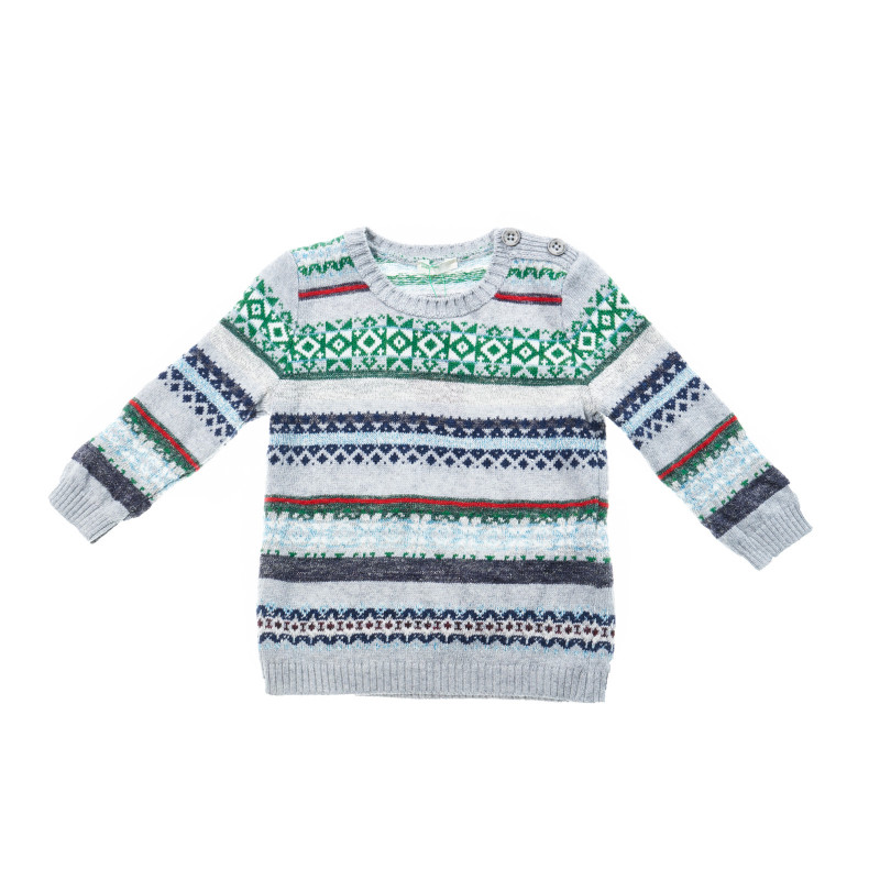 Пуловер за момче на разноцветно райе  24090