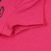 Тениска с щампа на балерина и надписи, розова Acar 240914 4