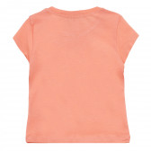 Тениска с щампа на балерина и надписи, оранжева Acar 240916 2