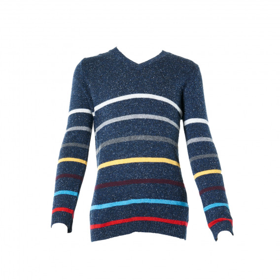 Пуловер с дълъг ръкав за момче, син цвят Benetton 24099 