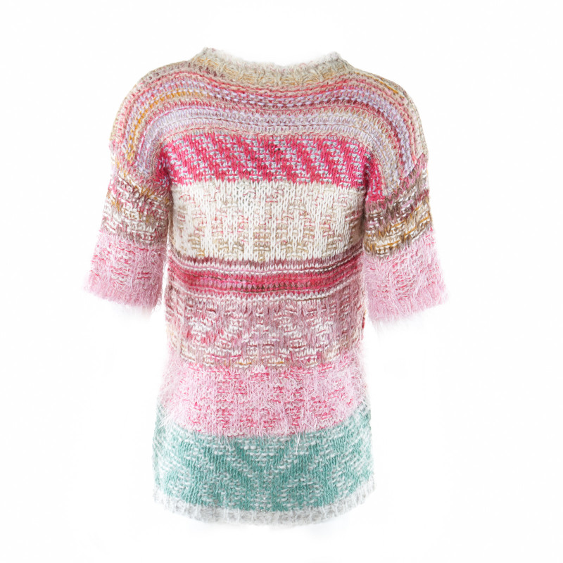 Пуловер за момиче в разноцветно райе  24111