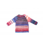 Плетена жилетка в разноцветно райе с дълъг ръкав за бебе момиче Benetton 24120 2
