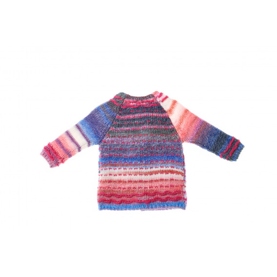 Плетена жилетка в разноцветно райе с дълъг ръкав за бебе момиче Benetton 24120 2