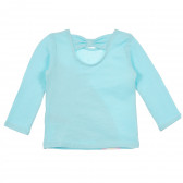 Памучна блуза с дълъг ръкав за бебе за момиче светло синя Carter's 241227 2