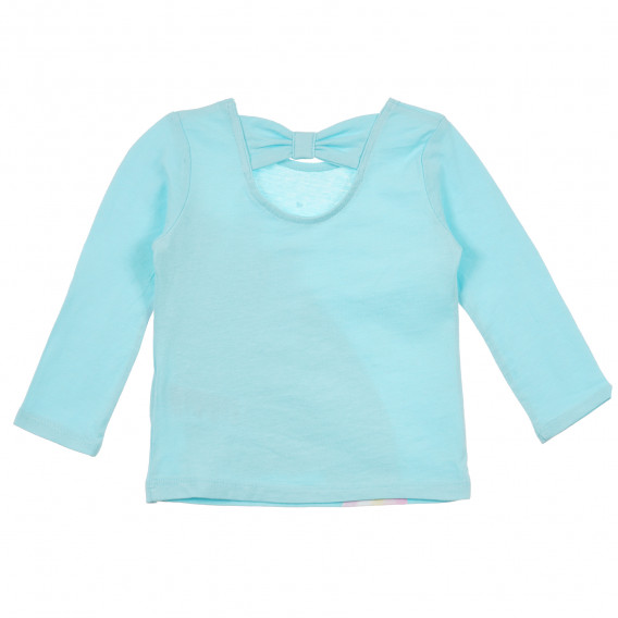 Памучна блуза с дълъг ръкав за бебе за момиче светло синя Carter's 241227 2