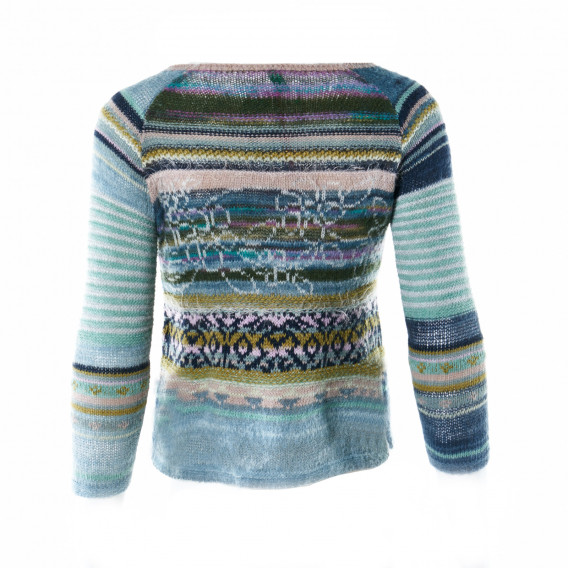 Пуловер за момиче в контрастно разноцветно райе Benetton 24123 2