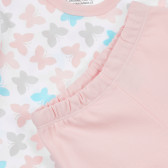 Пижама от 2 части, с горнище на пеперуди , органик памук за момиче NINI 241250 3