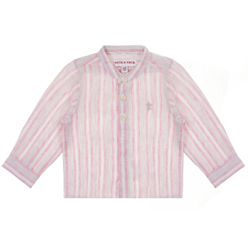 Карирана риза с дълъг ръкав за бебе за момче, розова  241338