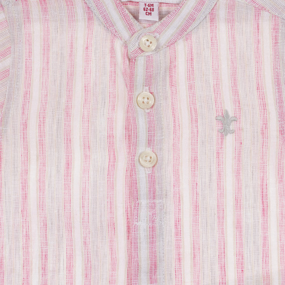 Карирана риза с дълъг ръкав за бебе за момче, розова Neck & Neck 241339 2