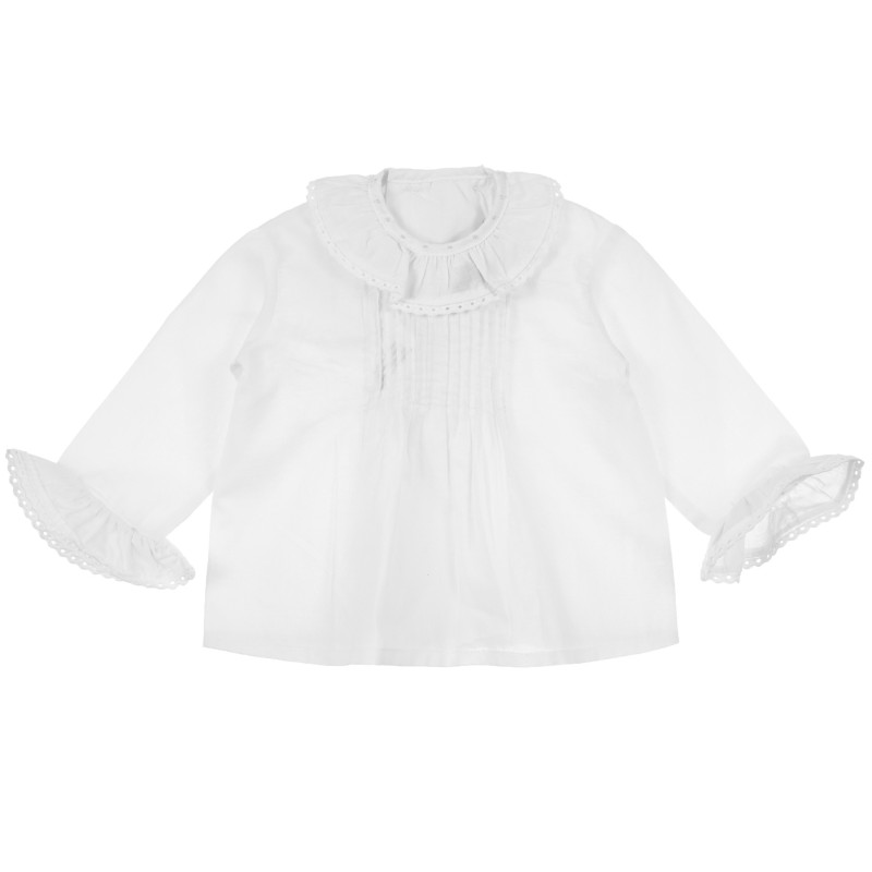 Блуза с дълъг ръкав за бебе за момиче бяла  241350