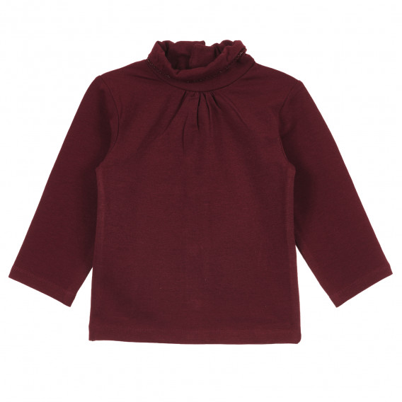 Памучна блуза с дълъг ръкав за бебе момиче червена KIABI 241403 