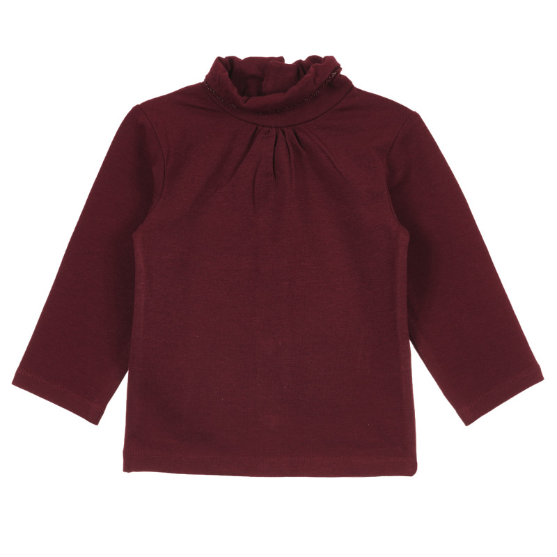 Памучна блуза с дълъг ръкав за бебе момиче червена  241403