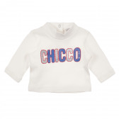 Памучна блуза с дълъг ръкав и принт за бебе бяла Chicco 241430 