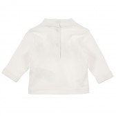 Памучна блуза с дълъг ръкав и принт за бебе бяла Chicco 241431 2