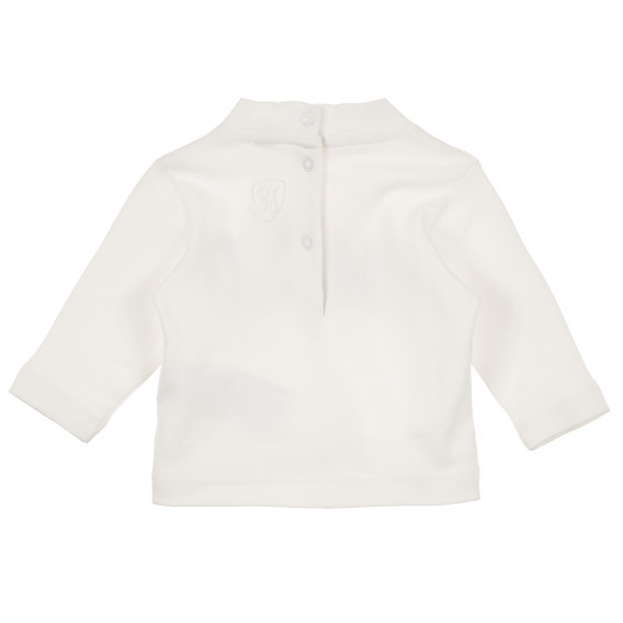 Памучна блуза с дълъг ръкав и принт за бебе бяла Chicco 241431 2