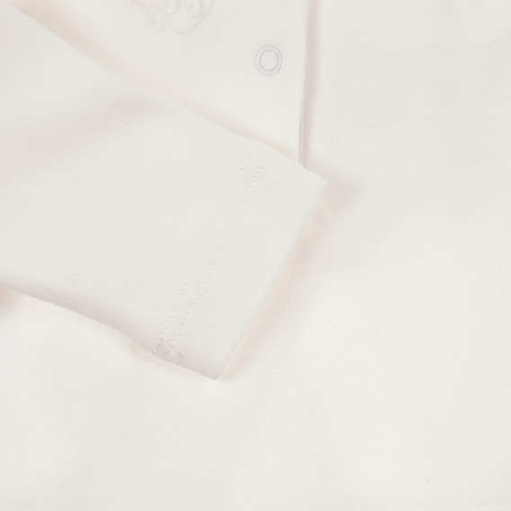 Памучна блуза с дълъг ръкав и принт за бебе бяла Chicco 241432 3