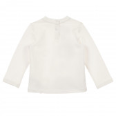 Памучна блуза с дълъг ръкав за бебе с кокетен принт екрю Chicco 241452 3