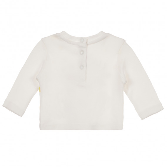 Памучна блуза с дълъг ръкав и забавен принт за бебе за момиче екрю Chicco 241455 2
