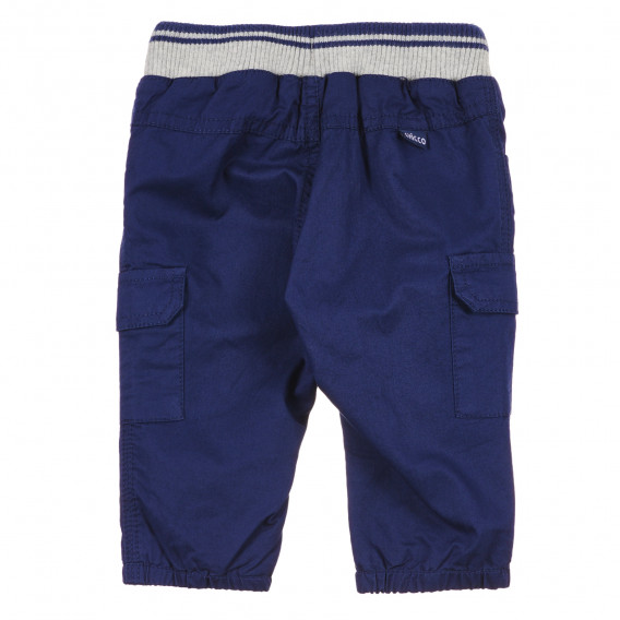 Панталон памучен в тъмносин цвят с широк ластик за бебе момче Chicco 241464 3
