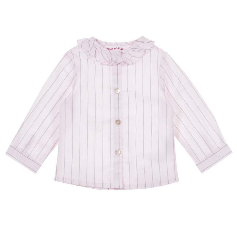 Раирана риза с къдрички за бебе за момиче розова  241508