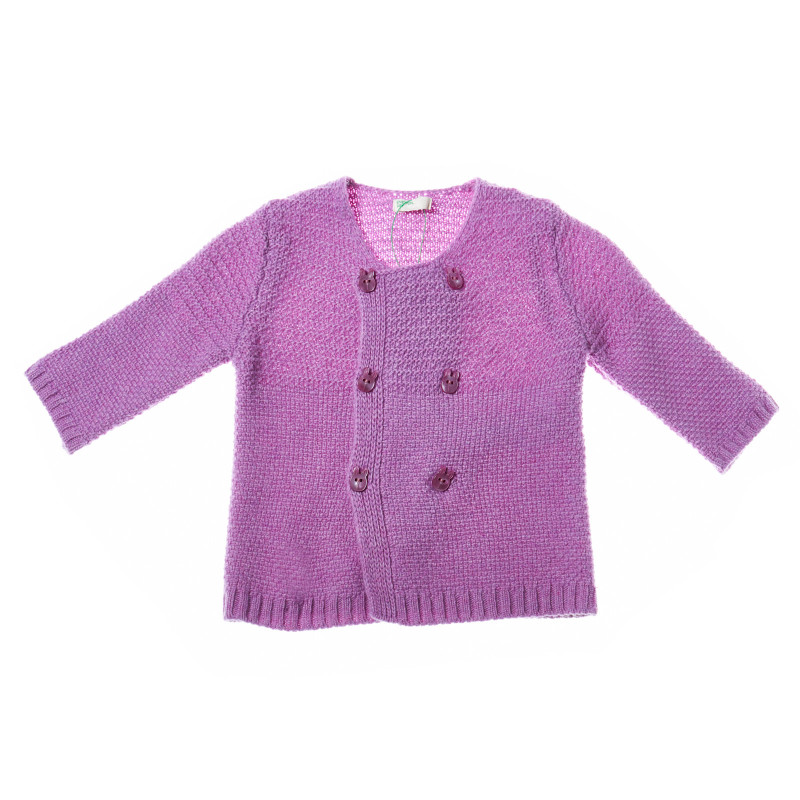 Плетен комплект за бебе момиче от два вида плетка  24156