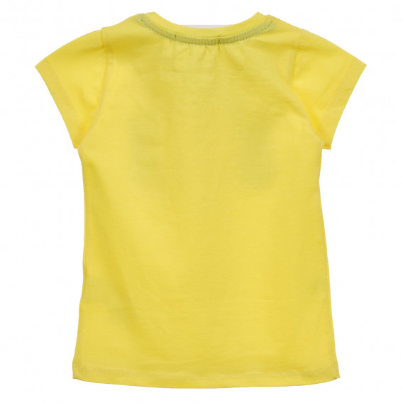 Комплект тениска с щампа зайчета и къси панталони, жълт Acar 241634 4